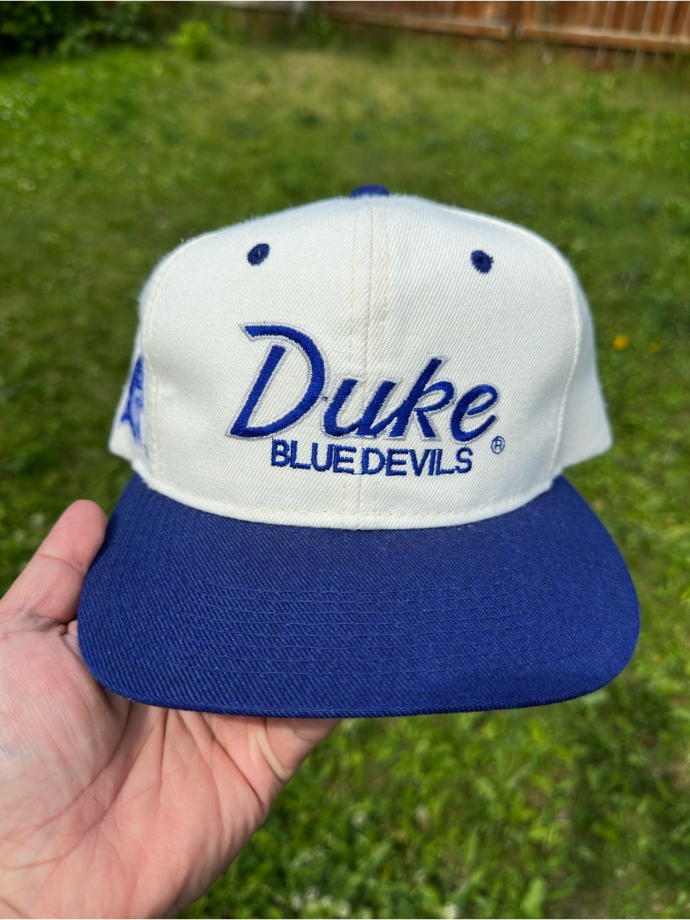 Duke Blue Devils Two-Tone Snapback Hat - White and Royal Blue